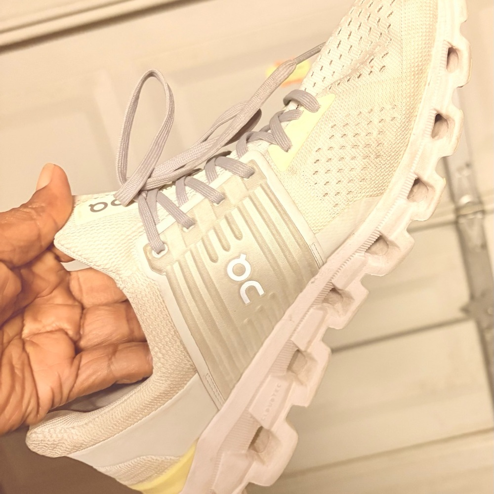 On Running Sneakers in White and Yellow - Picture 2 of 2